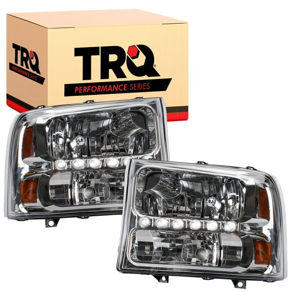 TRQ Performance Headlights w/ Corner Light Set LED DRL for 99-04 Ford Super Duty HLA71028