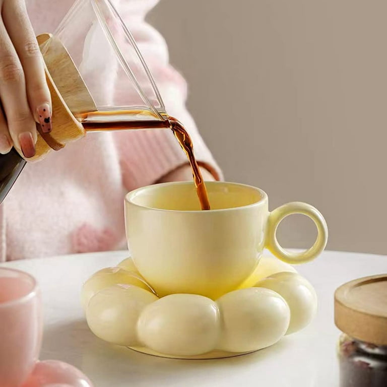 Miniature Korean Cloud Coffee Mug Coaster Set