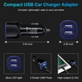 thumbnail image 5 of iPhone Car Charger,ABCPOW 2Pack 2.4A Dual Port USB Car Charger Adaptor USB Car Charger Plug for iPhone Fast Charging Power Block Cigarette Lighter Socket Adapter Android Car Charger for Samsung,Black, 5 of 7
