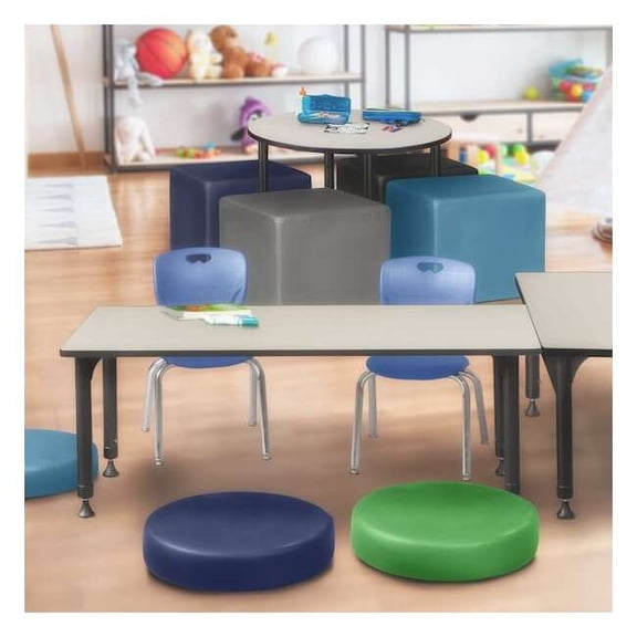 Regency Kee 72" Adjustable Table-Maple & 2 Andy 12-in Chairs-Blue