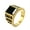 Gold, variant on Men's Women's Stainless Steel Personalized Vintage Chinese Style Fu Character Gemstone Ring Gold Size 10