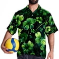 thumbnail image 4 of Saint Patrick's Day Men's Short Sleeve Spread Collar Hawaiian Shirts, Casual Printed Button Down Summer Beach Tops, Unisex Men's Shirts, 4 of 6
