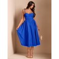 thumbnail image 7 of Royal Blue Spaghetti Strap Fit & Flare Midi Dress For Elegant Party, Night Out, Or Sophisticated Daywear, 7 of 7