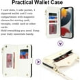 thumbnail image 3 of for iPhone 11 pro max Wallet case with Zipper Card Holders for Women,iPhone 11 pro max Phone Cases Slots Crossbody Flip Folio Book Cover with Credit Card Holder Men case - White, 3 of 12