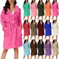 thumbnail image 2 of VISALY Winter Hooded Pajama Set: Plush Thermal Design, Robe-Style Sleepwear Ensemble, #B Brown,S, 2 of 7