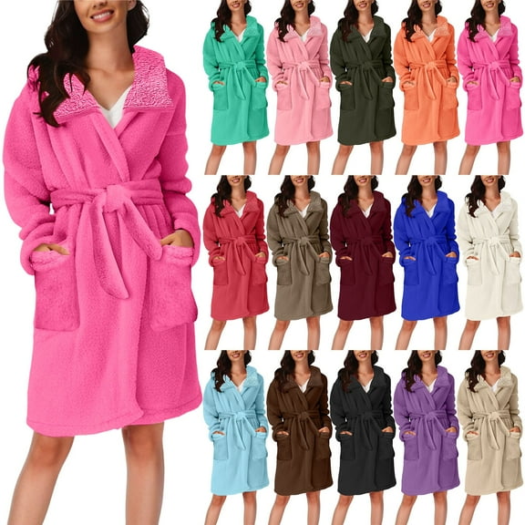 Seasonal Hooded Pajama Set Plush Thermal Bathrobe Comfortable Home Loungewear
