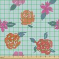 thumbnail image 2 of Floral Upholstery Fabric by the Yard, Abstract Hand-drawn Style Silhouettes of Pink and Orange Flowering Plants on Blue, Decorative Fabric for DIY and Home Accents, Multicolor by Ambesonne, 2 of 5