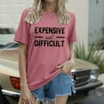 thumbnail image 2 of NJGRAE Cute Tops for Women Tube Tops for Women Women's Casual Crew Neck Short Sleeve T Shirt with Letter Print Fashion Top for Everyday Wear Shirts for Women Xxxl, 2 of 4