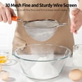 thumbnail image 3 of U-Taste Medium Fine Mesh Strainer: 18/8 Stainless Steel 4.73in 30 Mesh Kitchen Food Sieve with Sturdy Riveted Silicone Handle, Heavy Duty Deep Handheld Metal Colander for Rice, Quinoa (Orange), 3 of 9