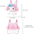 thumbnail image 2 of Mochila de muñecos de peluche de conejo My Melody de dibujos animados de Anime, bolsa para niñas Kawaii Lolita JK, regalos de cumpleaños, color rosa oso de fresa Electrónica, 2 of 5