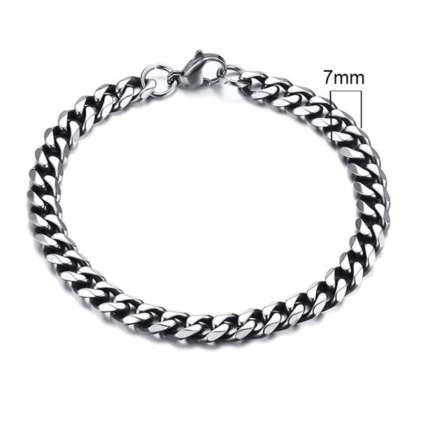 Vnox Basic 3/5/7/9/11mm de ancho Curb pulseras de cadena de eslabones cubanos para hombres y mujeres joyería antialergia pulsera de acero inoxidable regalos Tan Jianjun unisex