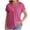 Hot Pink, variant on Sevevn Women's Casual V-Neck Short Sleeve Solid Color Shirt Top Blouse With Pockets Gift for Girls Hot Pink M