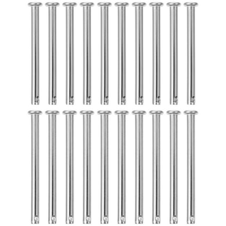 

NUOLUX 20Pcs Stainless Steel Shaft Flat Head with Hole Cylindrical Pin Bolts
