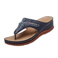 thumbnail image 2 of YOUYEDIAN Orthopedic Sandals for Women 2026 Summer Dressy Open Toe Arch Support Shoes Wide Hiking Non Slip Slip on Slippers (Dark Blue), 2 of 6