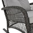 thumbnail image 3 of Manhattan Comfort Furttuo Steel Rattan Outdoor Rocking Chair with Cushions in Grey, 3 of 3