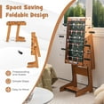 thumbnail image 4 of 27 Inch Freestanding Foosball Table, Foldable Soccer Game Table with Balls for Family Game Room, Indoor Sports Fun, ASTM Certificated, Brown, 4 of 6
