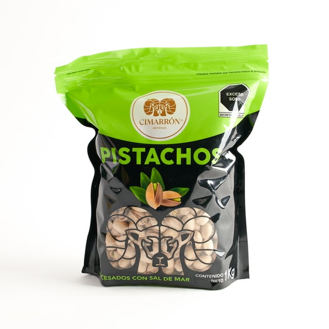 Pistacho con cascara salado y tostado Cimarrón,1kg Cimarron Botanas Pistacho con cascara salado y tostada