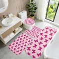 thumbnail image 3 of Butterfly and Glitter Pink Pattern Bathroom Rug Set 4 Piece,Includes Contour,Lid Cover,Bath Mat,Non-Slip Extra Soft Absorbent Washable, 3 of 3