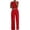 Red, variant on Jumpsuits for Women Lace Mock Neck Cap Sleeve Dressy Jumpsuits High Waist Wide Straight Leg Pleated One Piece Summer Outfits Light Brown 3XL