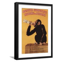 Art.com Italy - Anisetta Evangelisti Liquore da Dessert Promotional Poster Art Print by Lantern Press, Black Frame Wall Art, 17" x 23"