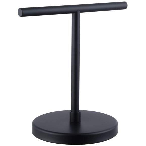 Porte-serviettes à Main en Acier Inoxydable 304, Arbre, Support Moderne Autoportant pour Comptoir, Anneau à Serviette, Noir Mat