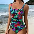 thumbnail image 2 of Women'S Tummy Control One Piece Swimsuit Allover Print Slimming Bathing Suit Swimwear, 2 of 4
