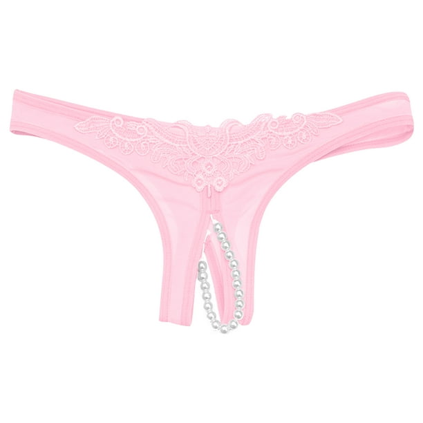 QTBIUQ WomenLace Underwear Lingerie Thongs Panties Ladies Underwear  Underpants(Pink,One Size) 