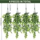 thumbnail image 2 of 4 piezas de plantas artificiales que caen, hojas de bambú, plantas verdes falsas, plantas colgantes artificiales que caen, hojas falsas, 80 cm, 2 of 5