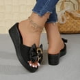 thumbnail image 5 of Eltusu Women Slide Sandals, Fashion Soft Bottom No Slip Open Toe Summer Wedge Shoes Black Size 8.5, 5 of 9