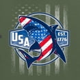 thumbnail image 5 of Wild Bobby Great White Shark USA Since 1776 Men Tee, 5 of 5
