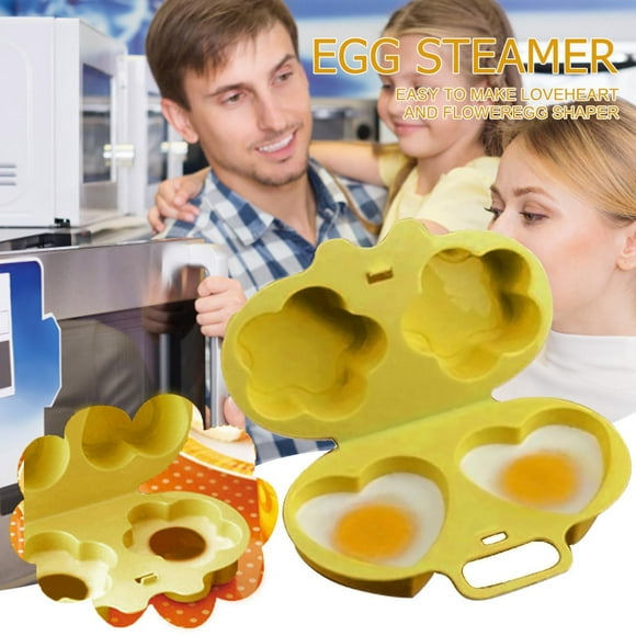 Hot Sale! New! Dusknt Microwave Egg Steamer, E-Gg Poacher Microwave E-Gg Cooker Love Heart Flower Shaper Mould E-Gg Poacher Cooking Tools Kitchen Gadget