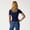 Blue Tops, variant on Women Casual Blouses Summer Fashion Commute Blouse Elegant Smocked Neckline Slim Fit Waist Defining Solid Color Tops Fashionable Shirt