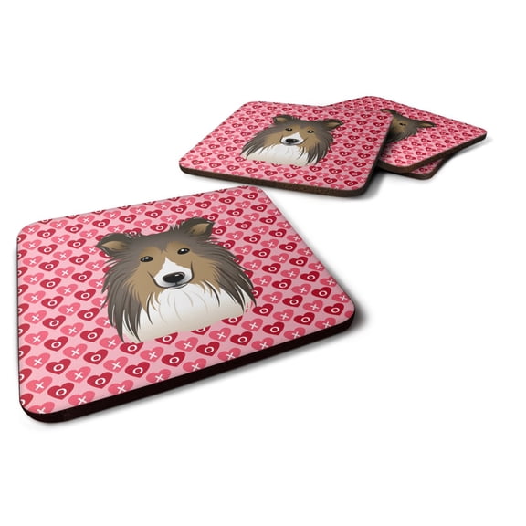 Carolines Treasures BB5312FC Sheltie Foam Coaster Set of 4 3 1/2 x 3 1/2 multicolor