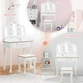 Princess Vanity Set for Toddlers Kids Vanity with 3 Mirror & Light