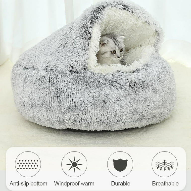 Cozy Cocoon Dog Bed Cocoon Dog Bed Cozy Cocoon Pet Bed for Dogs Cat Cocoon Bed Long Fleece Light Grey 80CM 31.49in Walmart