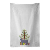 Carolines Treasures CK4636WTKT 28 x 19 in. Unisex Korat No.1 Cat Merry Christmas White Dish Towels Kitchen Towel - Set of 2