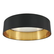 Eglo Lighting Orme 20 Inch Flush Mount Ceiling Light Fixture, Black & Gold