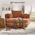 thumbnail image 5 of 360° Swivel Chair Accent Barrel Chair Swivel Round Sofa Chair with 3 Removable Pillows for Living Room, Bedroom, Office and Hotel, Grey, 5 of 8