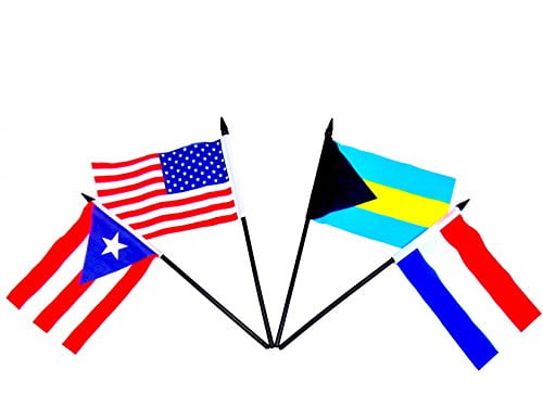 No Bases Set of 20 Caribbean Countries 4/"x6/" Desk Table Stick Flag