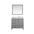 thumbnail image 3 of Lexora Home Jacques 36" Carrara Marble Top Single Vanity in Distressed Gray, 3 of 9