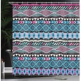 thumbnail image 4 of Ambesonne Ethnic Shower Curtain, Bohem Vintage Shapes, 69"Wx84"L, Dark Blue Hot Pink, 4 of 5