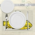 thumbnail image 3 of Ambesonne Yellow Submarine Place Mats Set of 4, Grunge Style, Standard Size, Grey Yellow Blue, 3 of 6