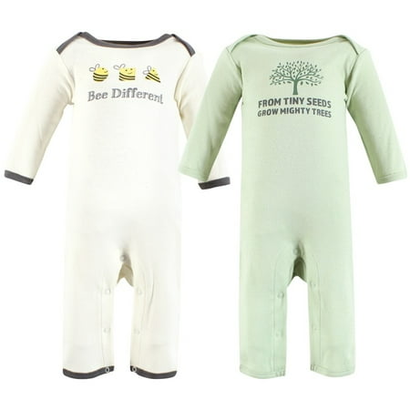 Touched by Nature Organic Cotton Coveralls, Bee Different, 0-3 Months