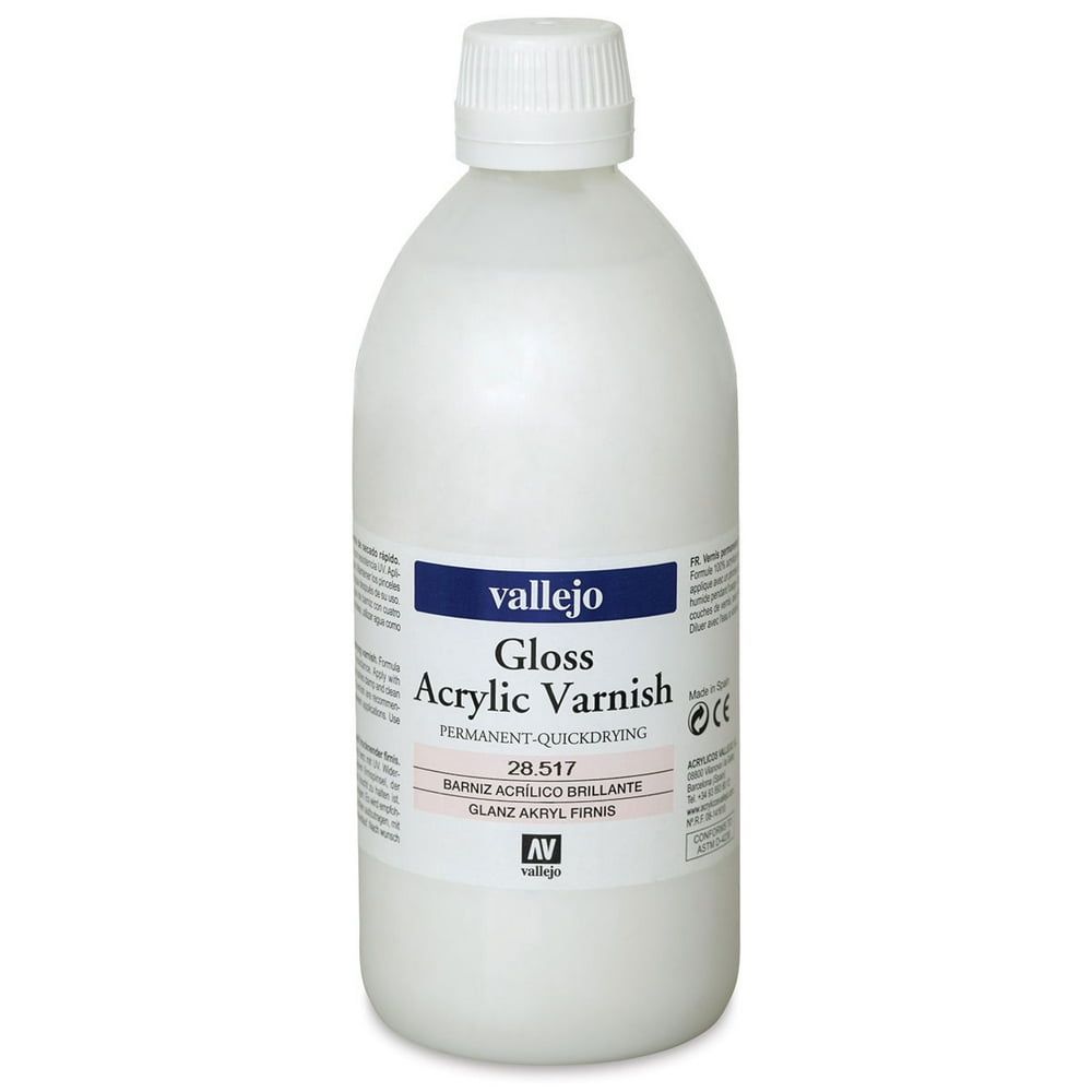 Vallejo Permanent Acrylic Varnish Gloss, 500 ml