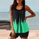 thumbnail image 5 of Modesto Trajes de Baño para las Mujeres Multicolor Gradiente Impresión de Espalda Recorte, Pantalones Cortos de Cintura Alta Y Sling Top para la Playa, la Piscina Y las Vacaciones, 5 of 6