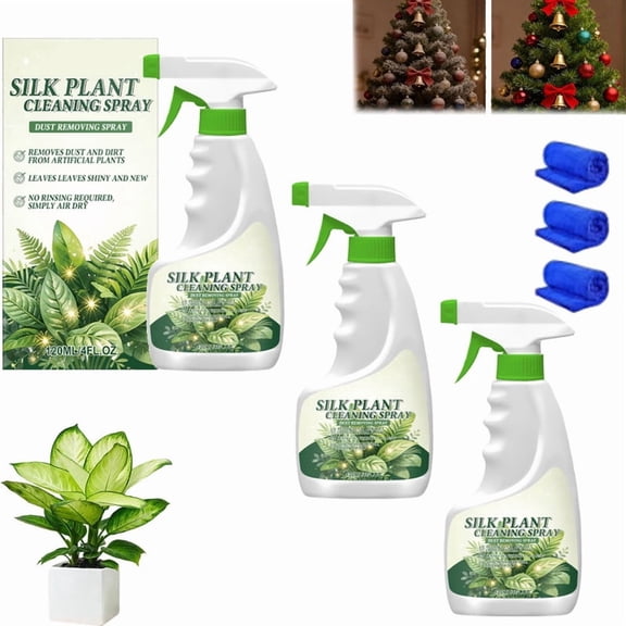 Silk Plant Clean Spray No Wipe,Artificial Plant & Flowers Clean Dusting Sprays,for Artificial Tree and Silk Plants Fake Flower, for Home Decor Indoor, MultiClean Spray, Restores Shine