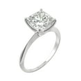 thumbnail image 2 of Charles & Colvard White Gold Moissanite 8mm Cushion Solitaire Engagement Ring-Size 6.5 2.40ct DEW, 2 of 8