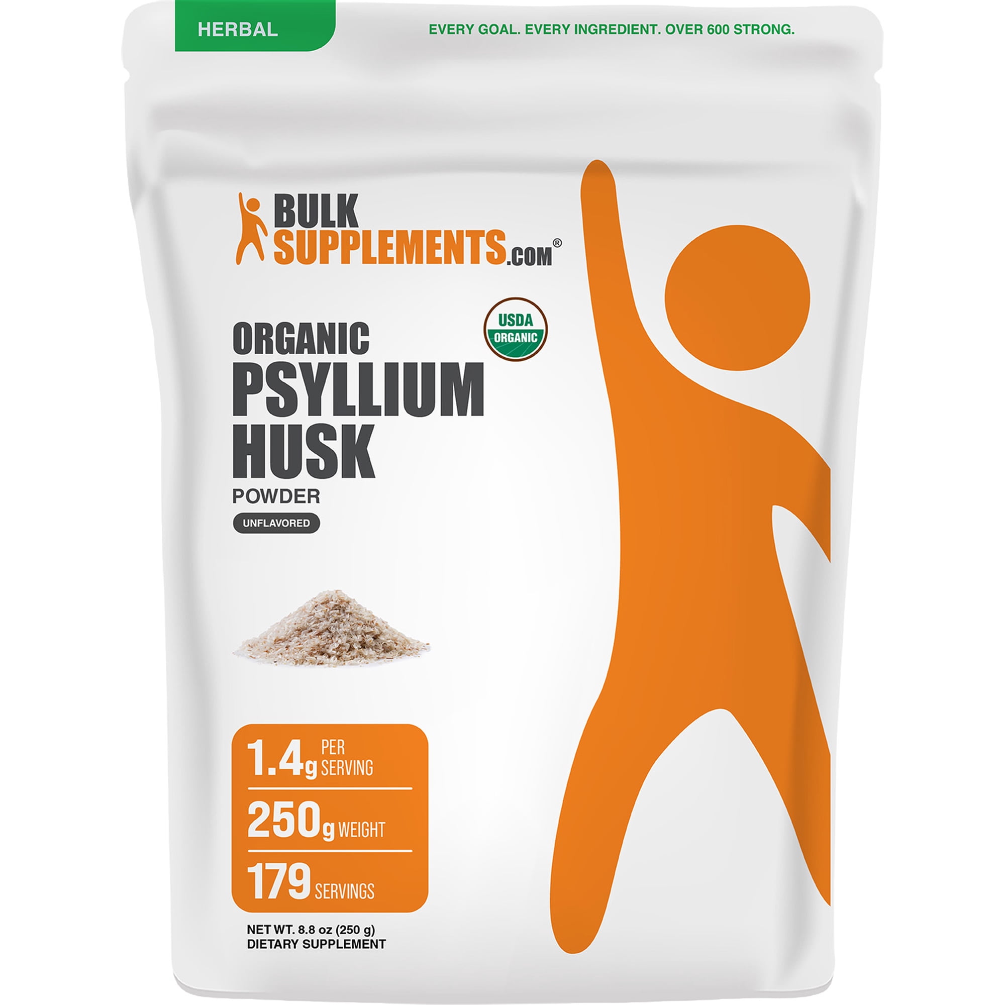 BulkSupplements Organic Psyllium Husk Powder - 250 Grams (8.8 oz)