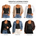 thumbnail image 7 of Women's Low Back Cami Tank Top Spaghetti Strap Scoop Neck Soft Stretchy Fitted Crop Layering Camisole for Daily Casual Wear, 7 of 7