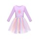 thumbnail image 1 of Unicorn Vestido para Niña Carrusel Color Arcoíris Falda de Tul Brillante Manga Larga 4 Años, 1 of 6